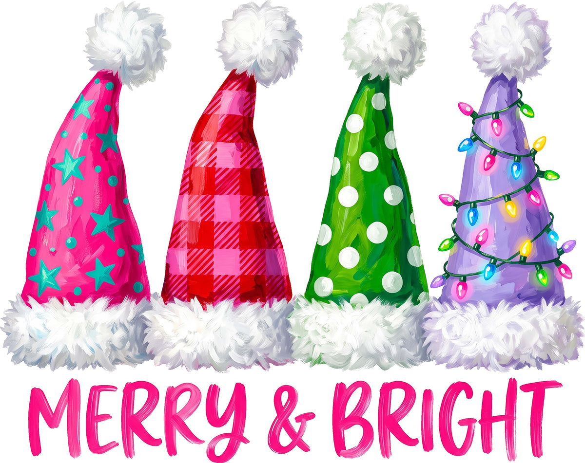 DTF Transfer - Merry Bright Xmas Hats A (CM-AC001)