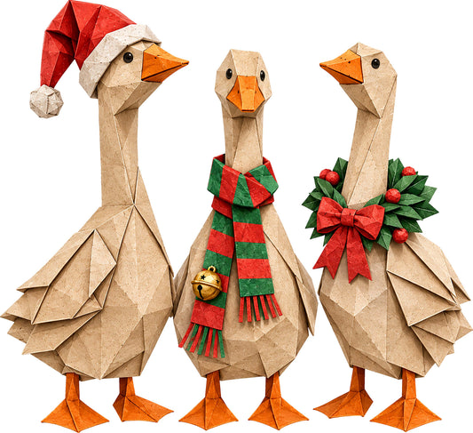DTF Transfer – Xmas Paper Geese A Multi Sizes (CM-AN005)