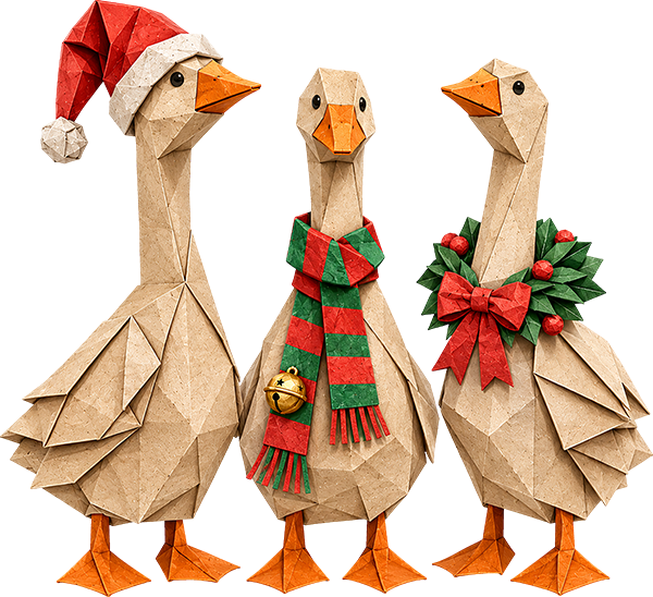 DTF Transfer – Xmas Paper Geese A Multi Sizes (CM-AN005)