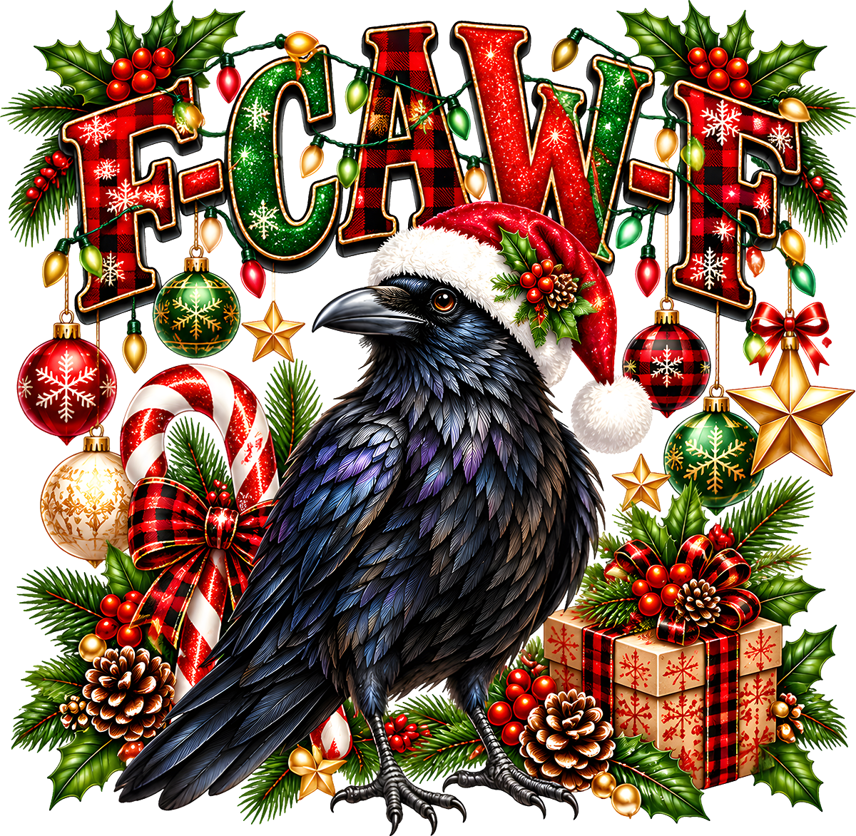 DTF Transfer - Xmas FCawF Raven (CM-AN007)
