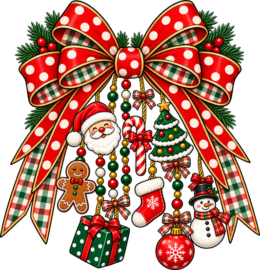 DTF Transfer - Xmas Bow Charms A (CM-BW002)