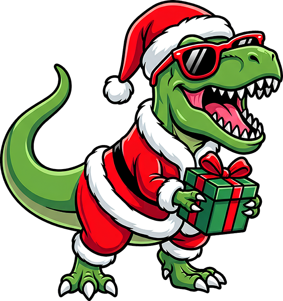 DTF Transfer - Dino Santa A (CM-DN001)