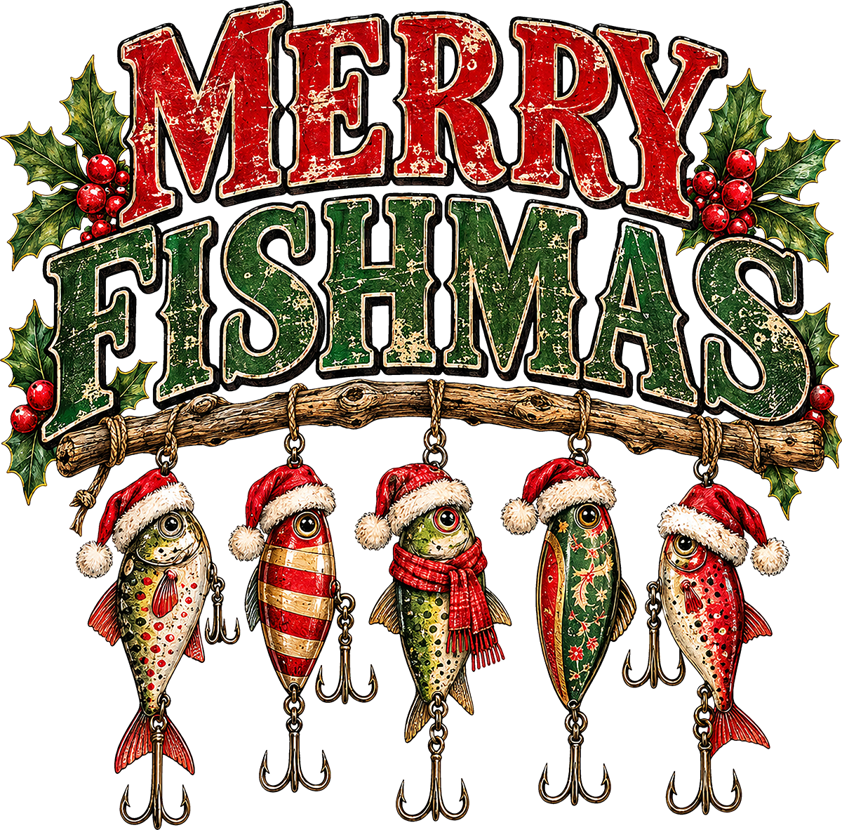 DTF Transfer - Merry Fishmas A (CM-FH001)