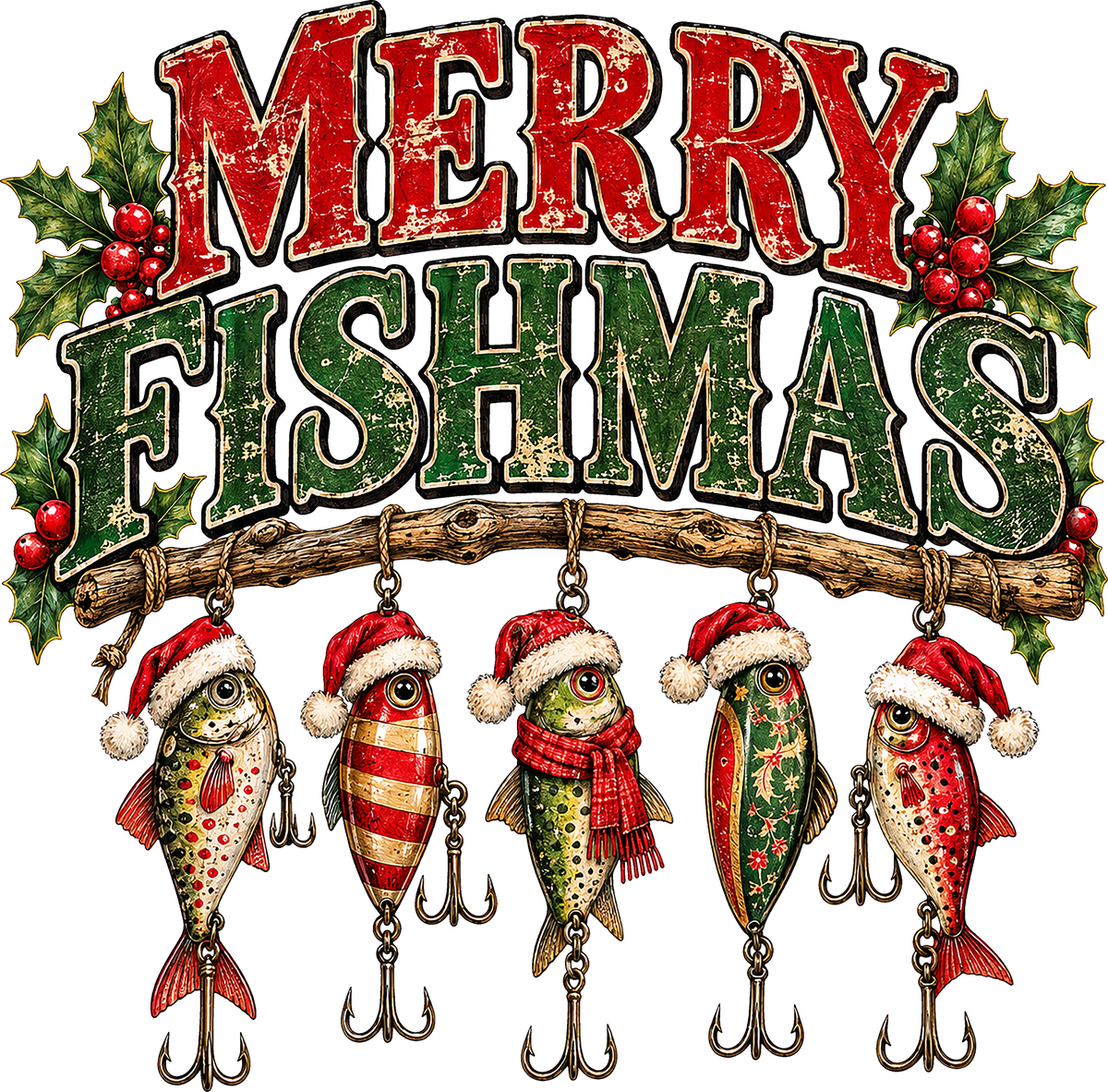 DTF Transfer - Merry Fishmas A (CM-FH001)