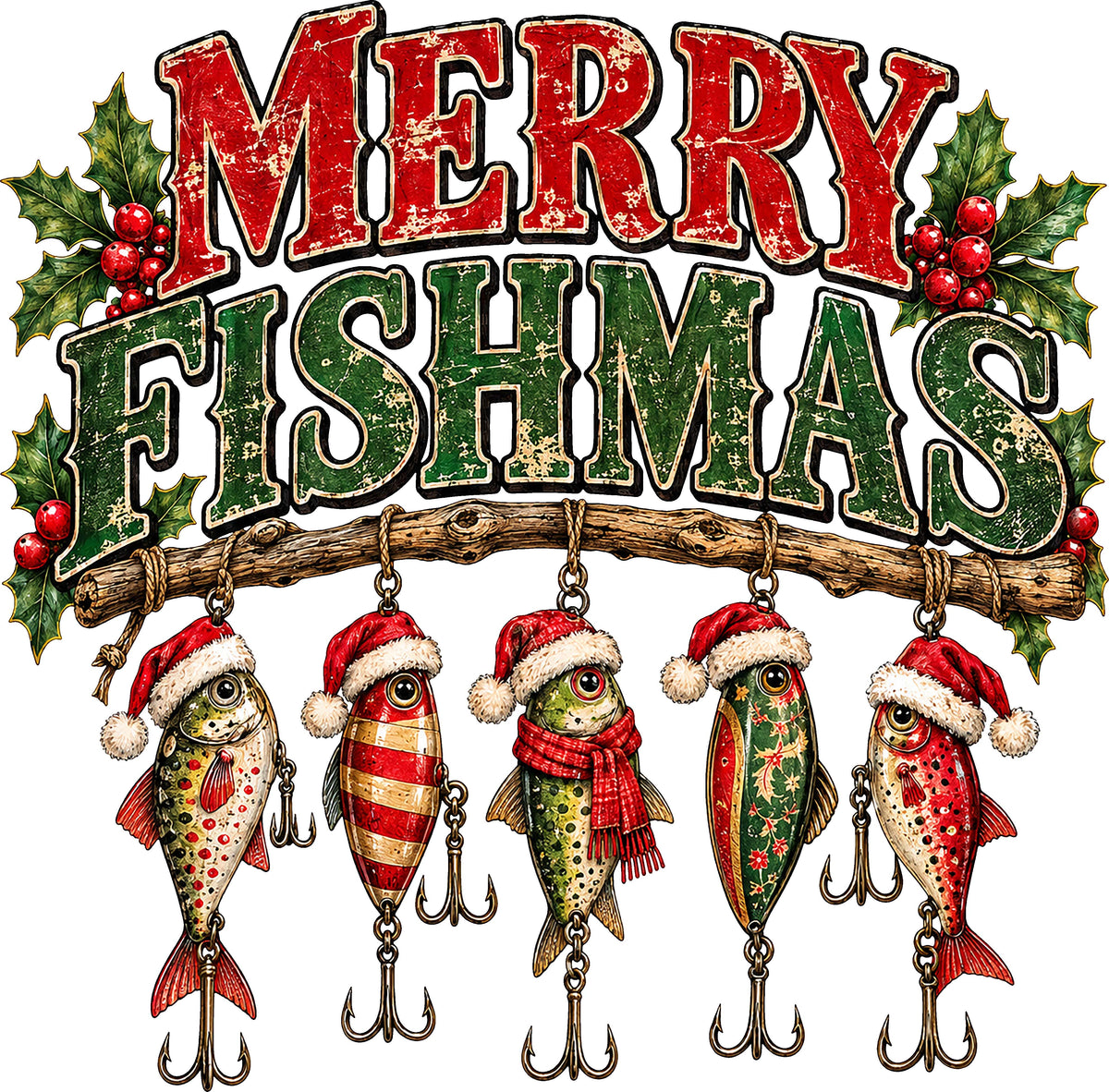 DTF Transfer - Merry Fishmas A (CM-FH001)