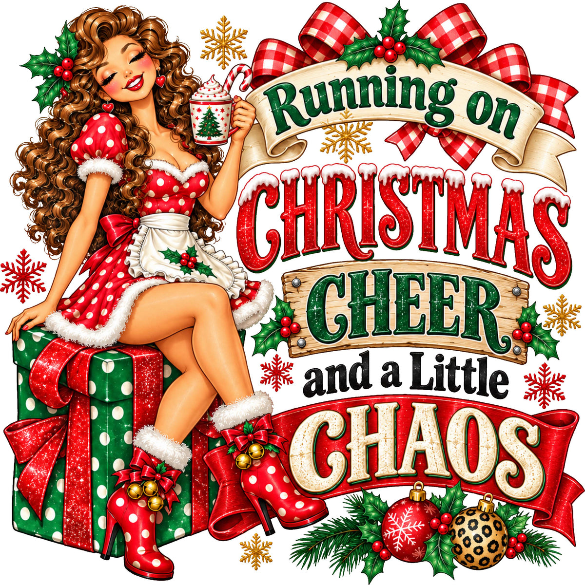 DTF Transfer - Xmas Cheer Chaos A (CM-GR001)