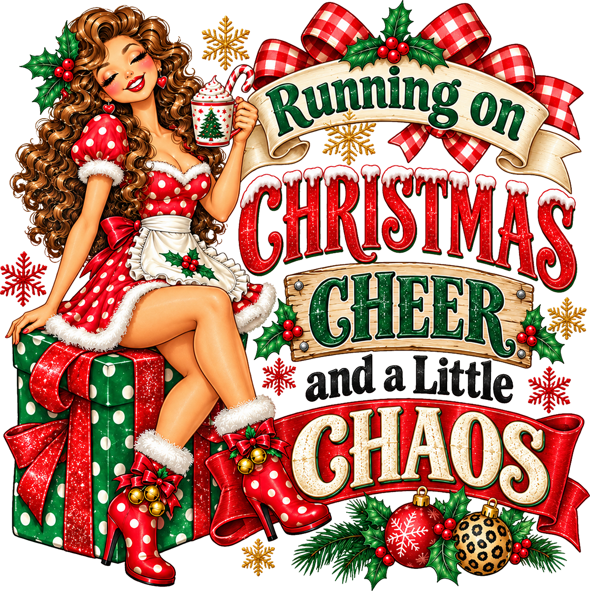 DTF Transfer - Xmas Cheer Chaos A (CM-GR001)