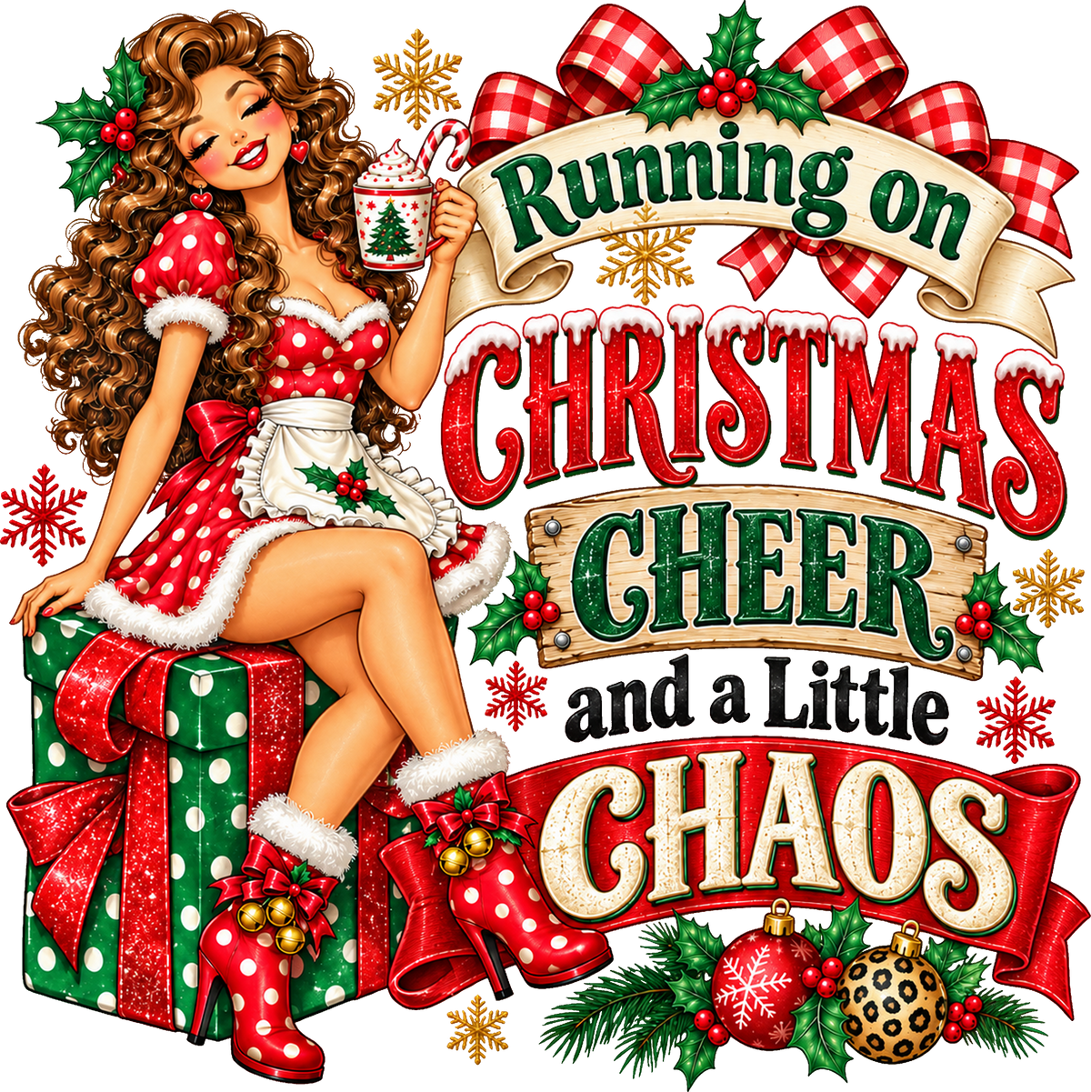 DTF Transfer - Xmas Cheer Chaos A (CM-GR001)