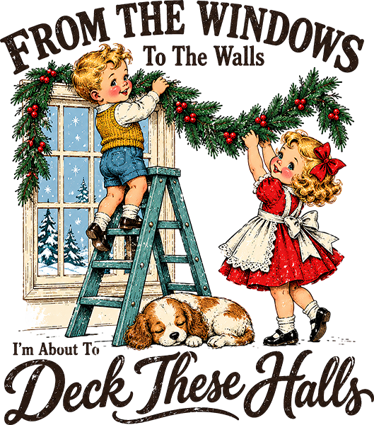 DTF Transfer - Windows_Walls Deck Halls (CM-KD001)