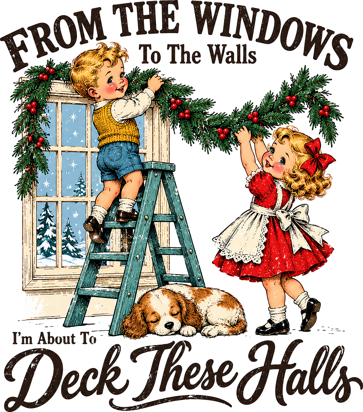 DTF Transfer - Windows_Walls Deck Halls (CM-KD001)