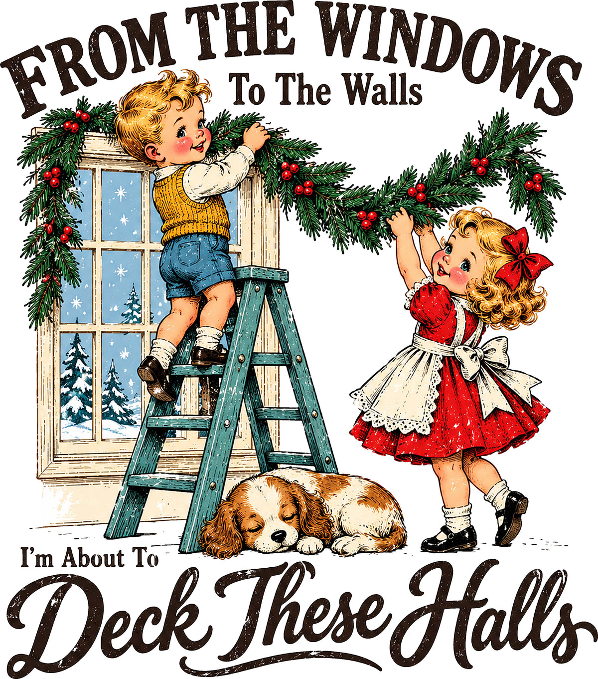 DTF Transfer - Windows_Walls Deck Halls (CM-KD001)