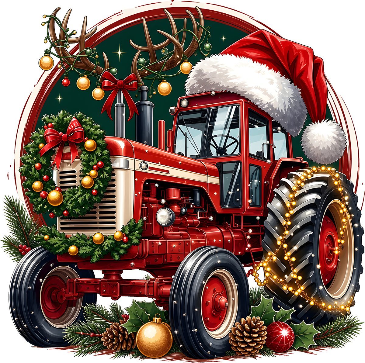 DTF Transfer - Xmas Tractor A (CM-MA001)