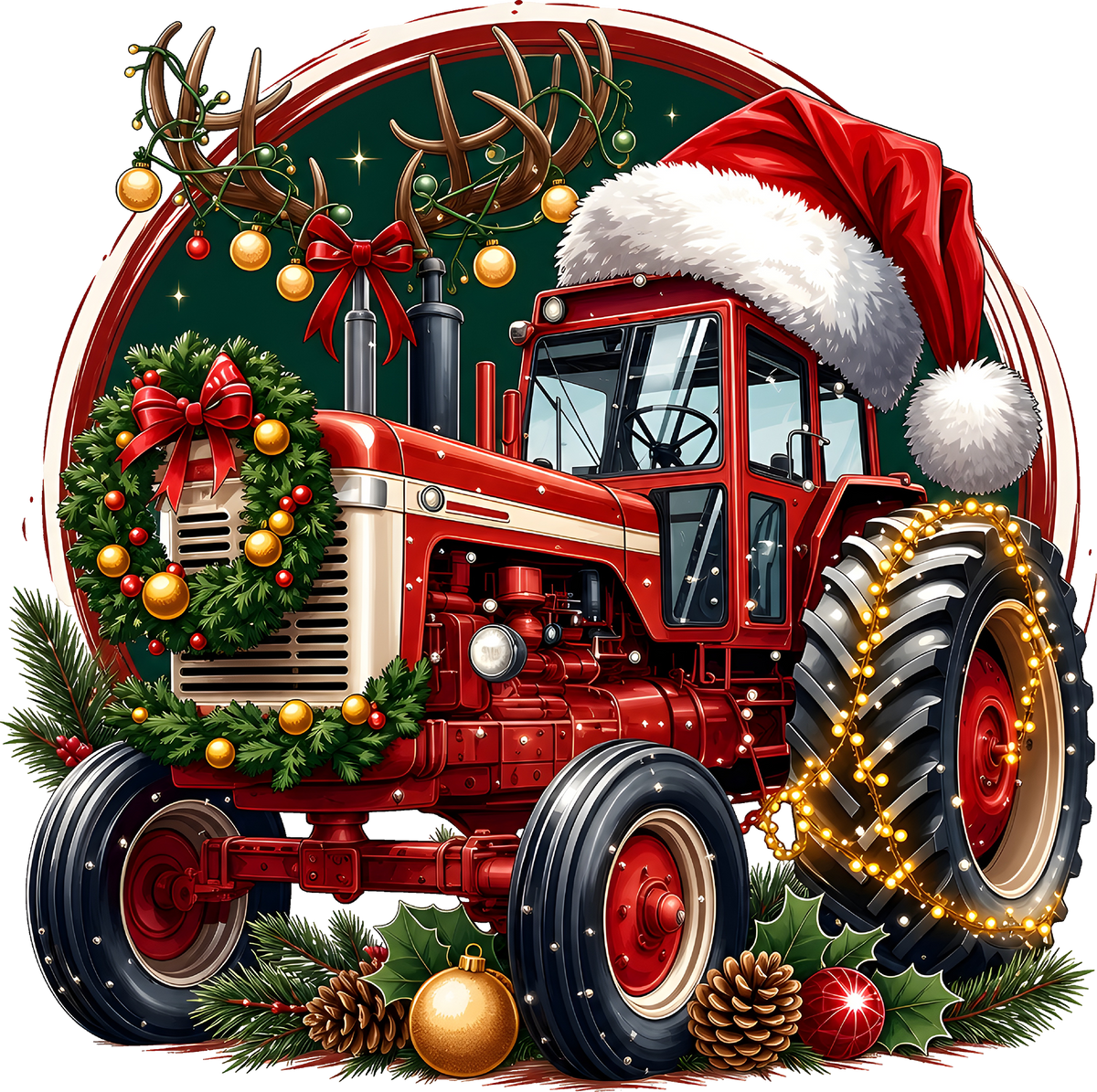 DTF Transfer - Xmas Tractor A (CM-MA001)