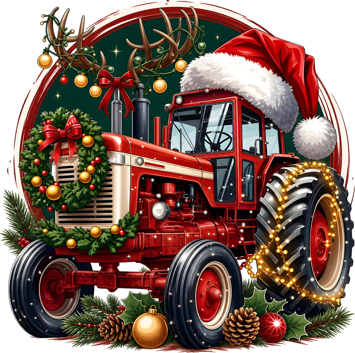 DTF Transfer - Xmas Tractor A (CM-MA001)