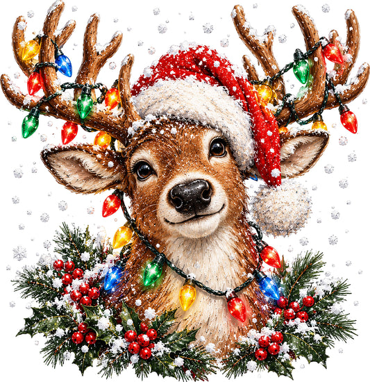 DTF Transfer - Xmas Reindeer Lights (CM-RD005)