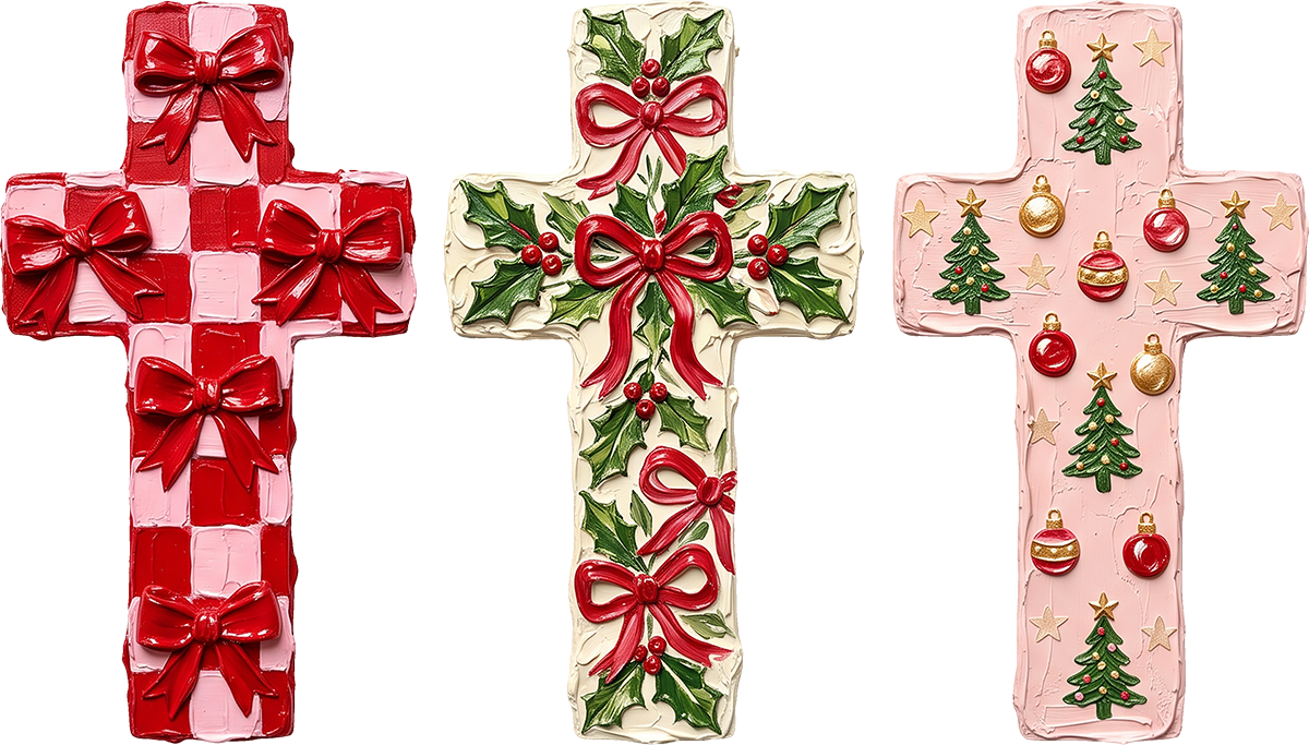 DTF Transfer - Xmas Crosses Paint A (CM-RE001)