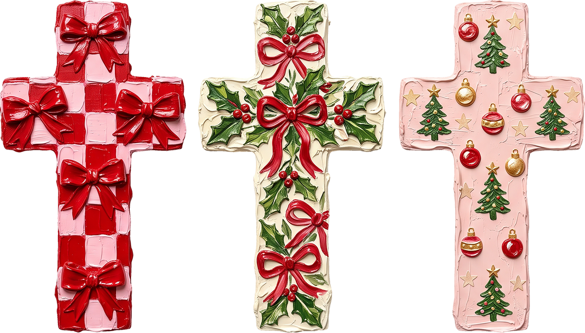 DTF Transfer - Xmas Crosses Paint A (CM-RE001)