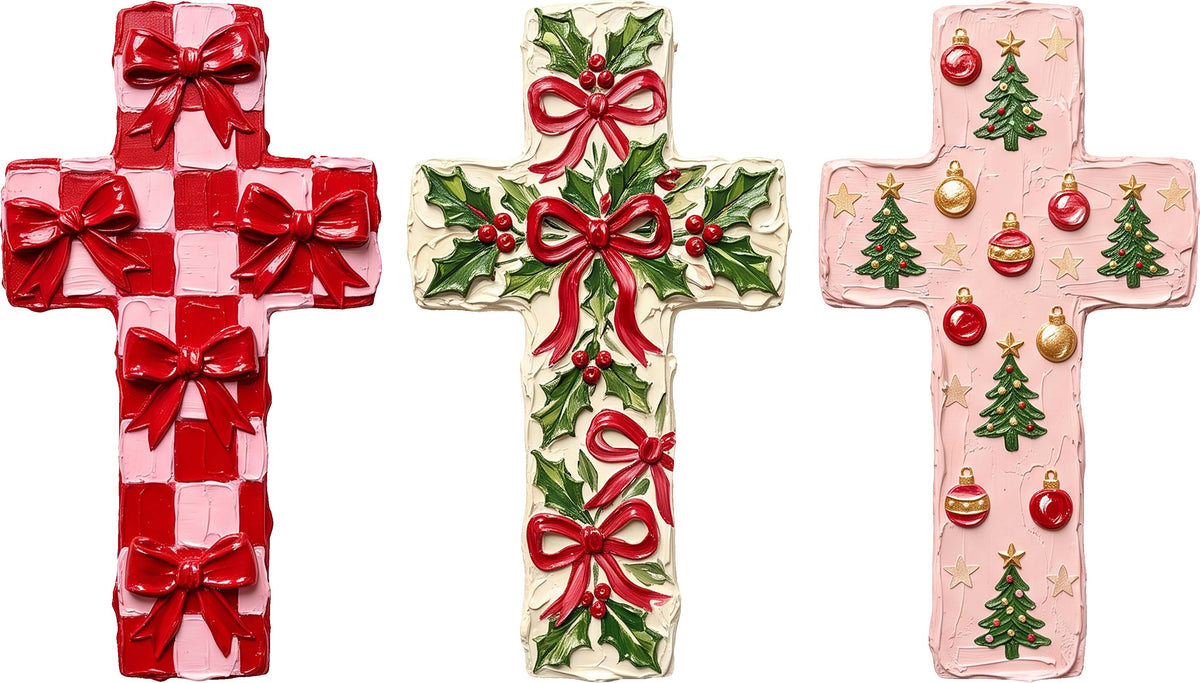 DTF Transfer - Xmas Crosses Paint A (CM-RE001)