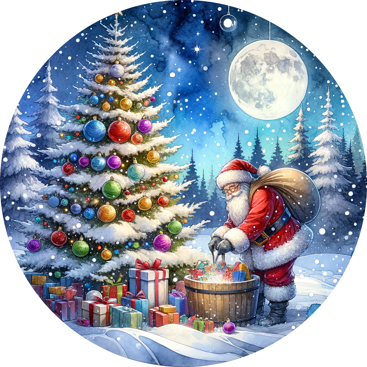 DTF Transfer - Santa Circle Scene A (CM-SA010)