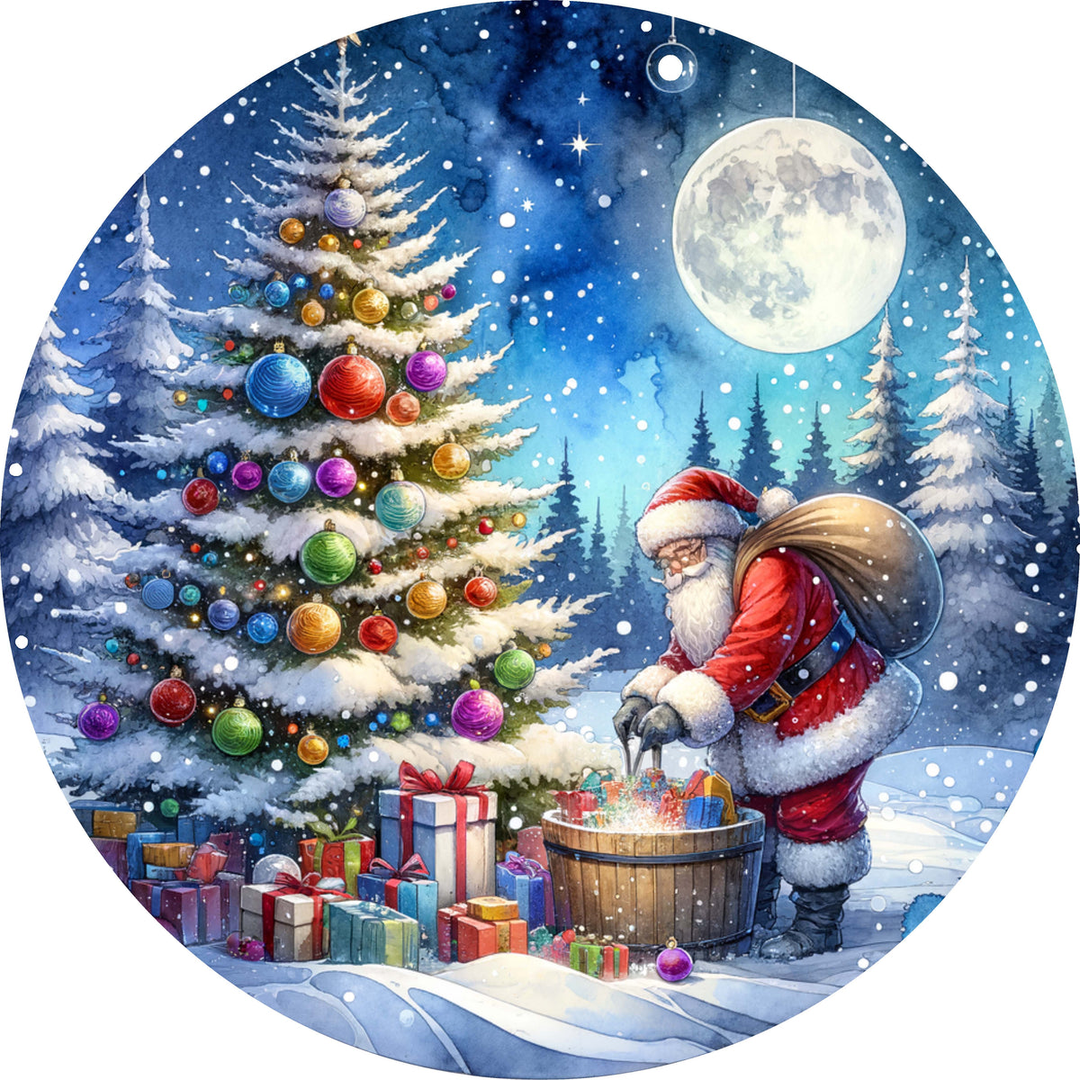 DTF Transfer - Santa Circle Scene A (CM-SA010)