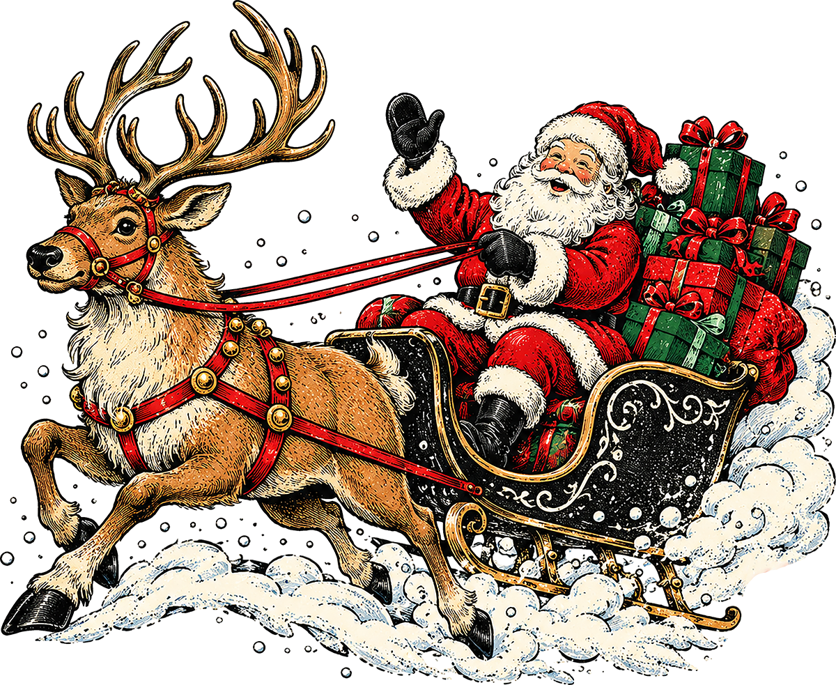 DTF Transfer - Santa Sleigh A (CM-SA014)