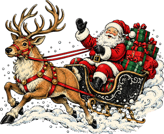 DTF Transfer - Santa Sleigh A (CM-SA014)