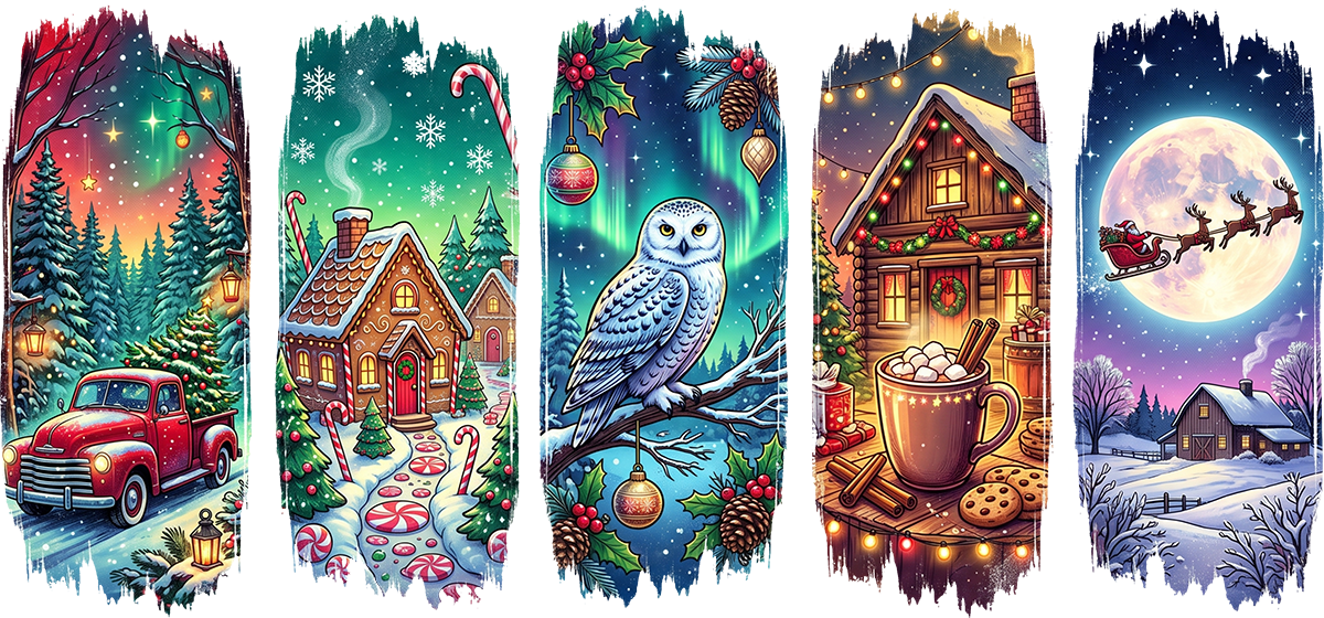 DTF Transfer - Xmas Owl Scene (CM-SC010)