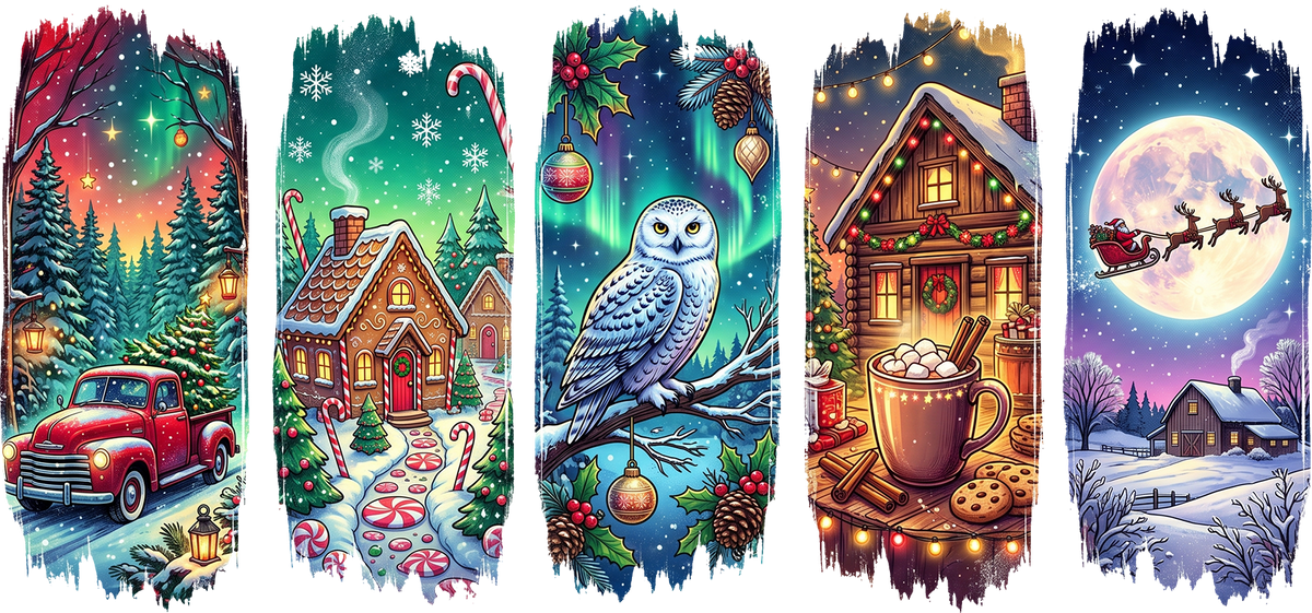 DTF Transfer - Xmas Owl Scene (CM-SC010)