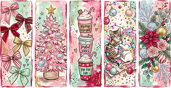 DTF Transfer - Xmas Pink Scene A (CM-SC011)