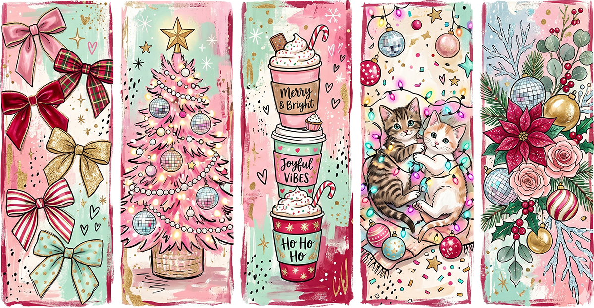 DTF Transfer - Xmas Pink Scene A (CM-SC011)