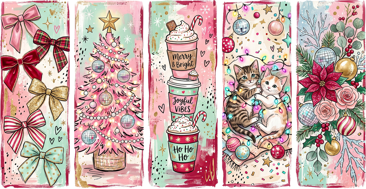 DTF Transfer - Xmas Pink Scene A (CM-SC011)