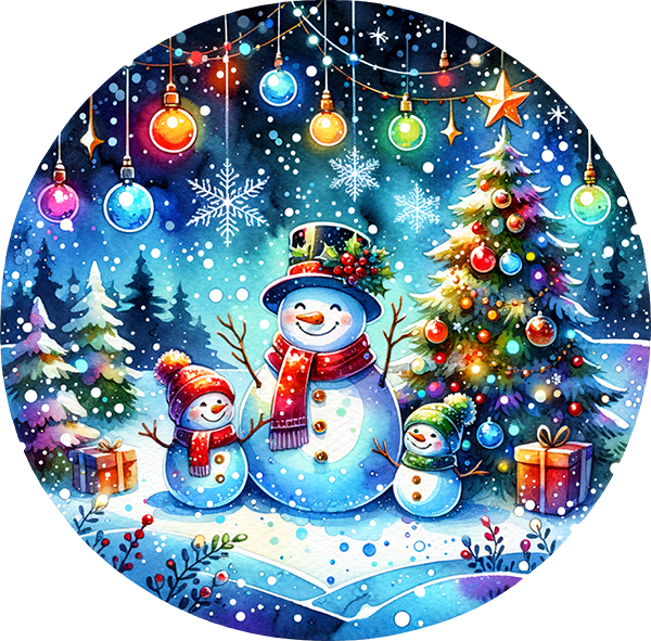 DTF Transfer Snowmen Circle Scene (CM-SN006)