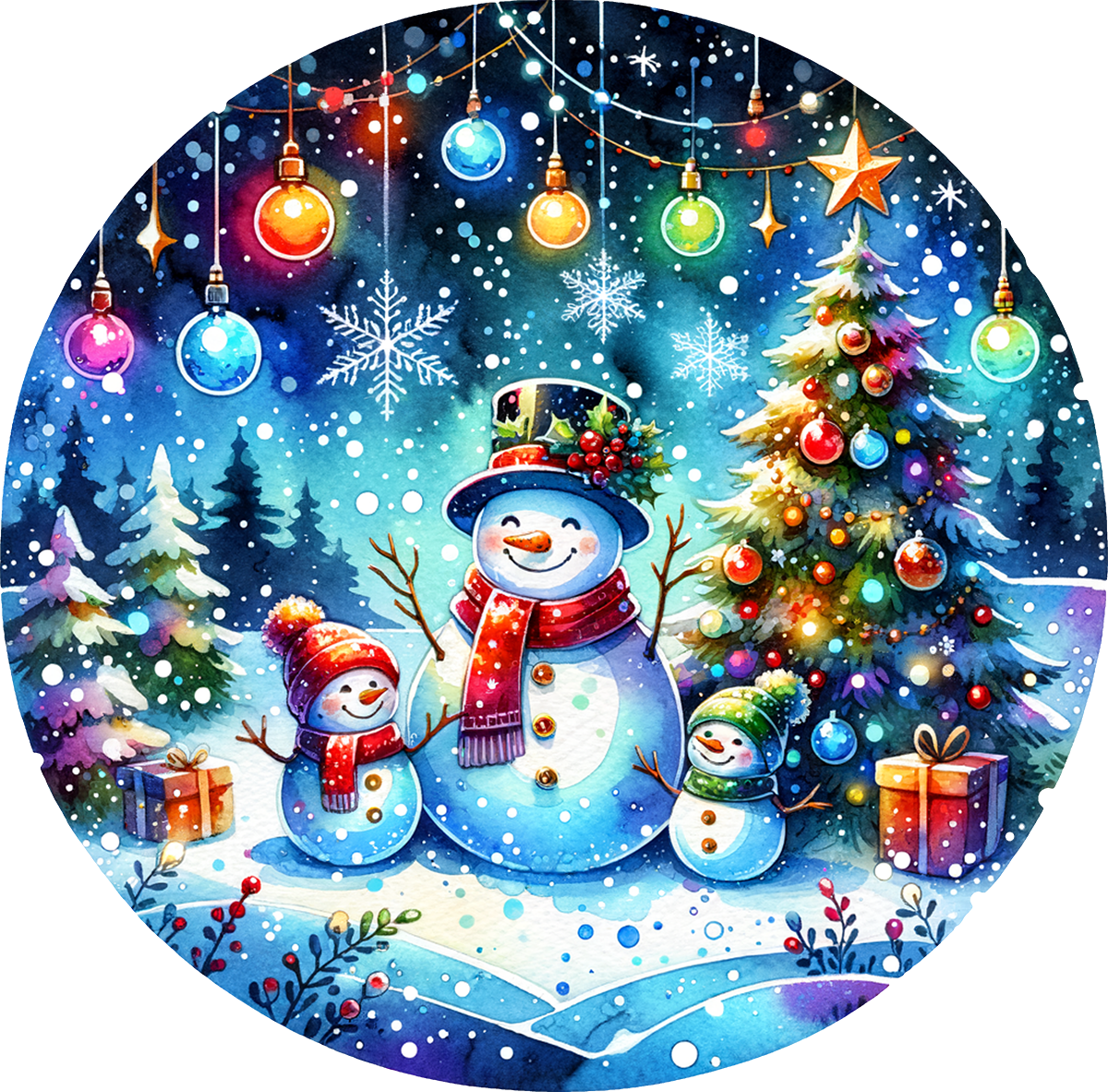 DTF Transfer Snowmen Circle Scene (CM-SN006)