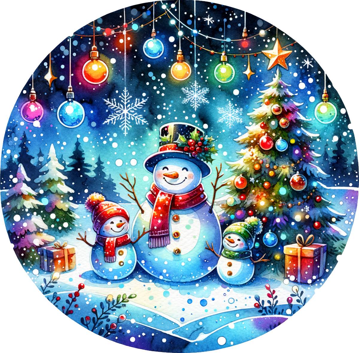 DTF Transfer Snowmen Circle Scene (CM-SN006)