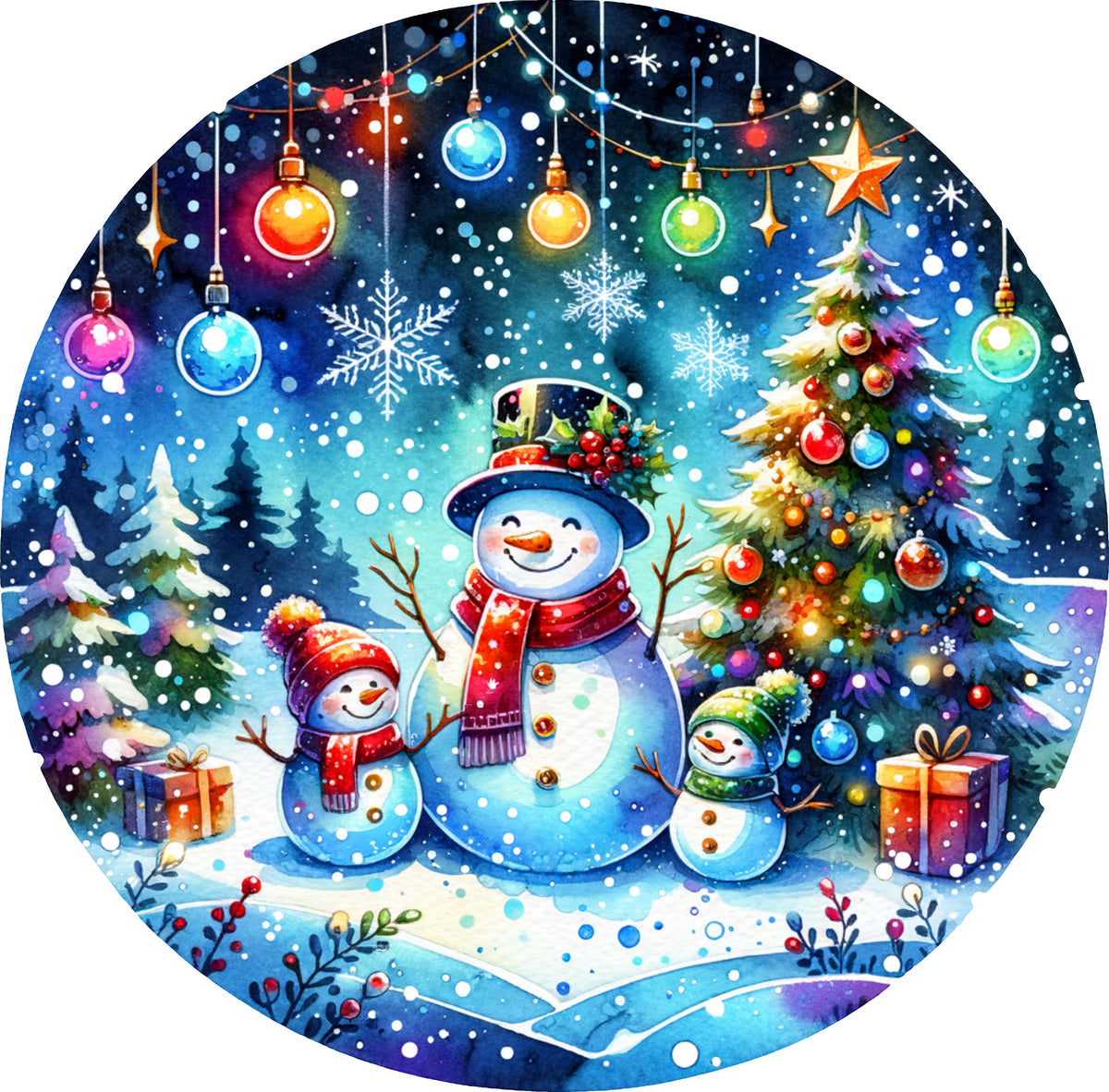 DTF Transfer Snowmen Circle Scene (CM-SN006)