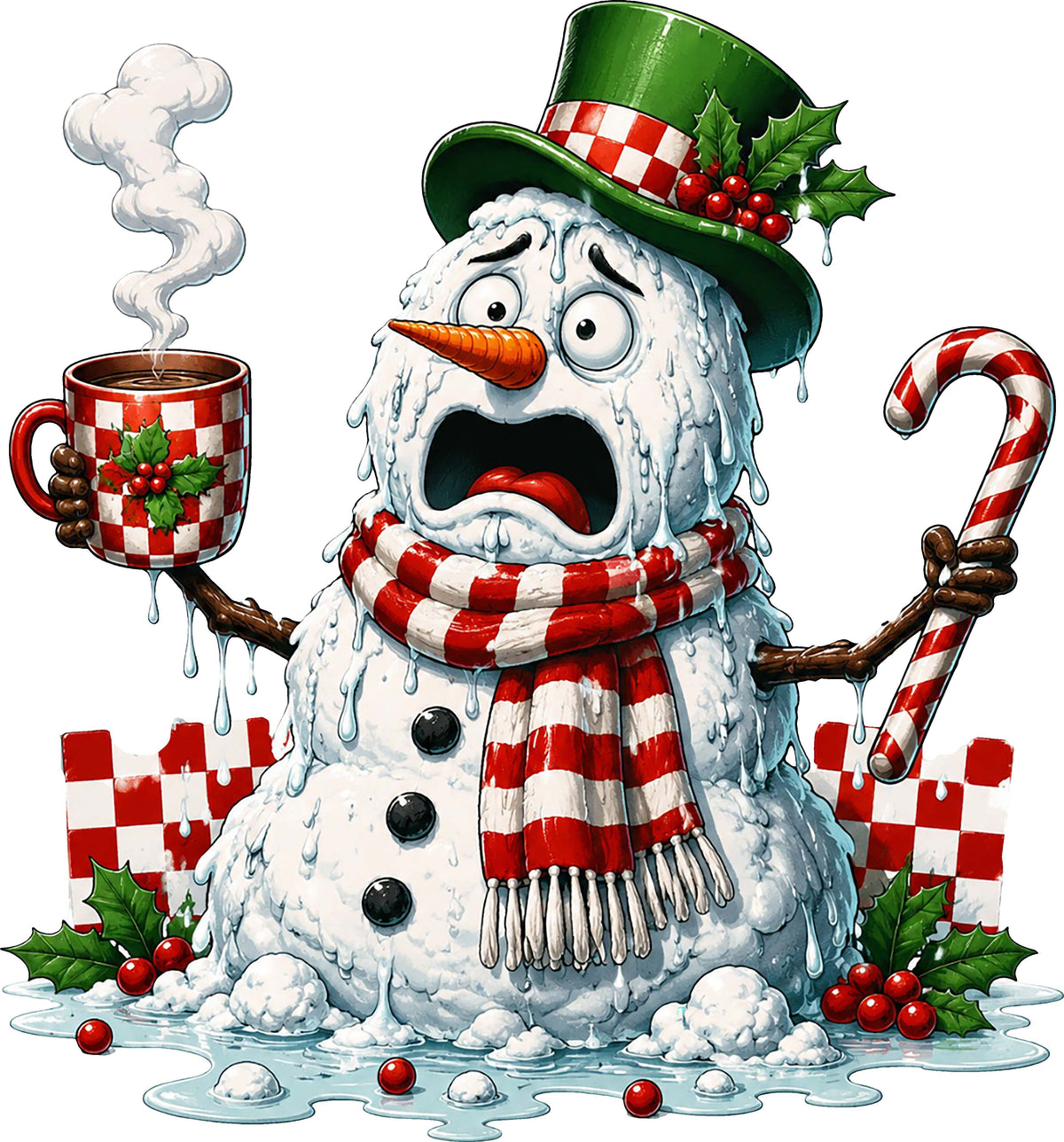 DTF Transfer - Melting Snowman A (CM-SN009)