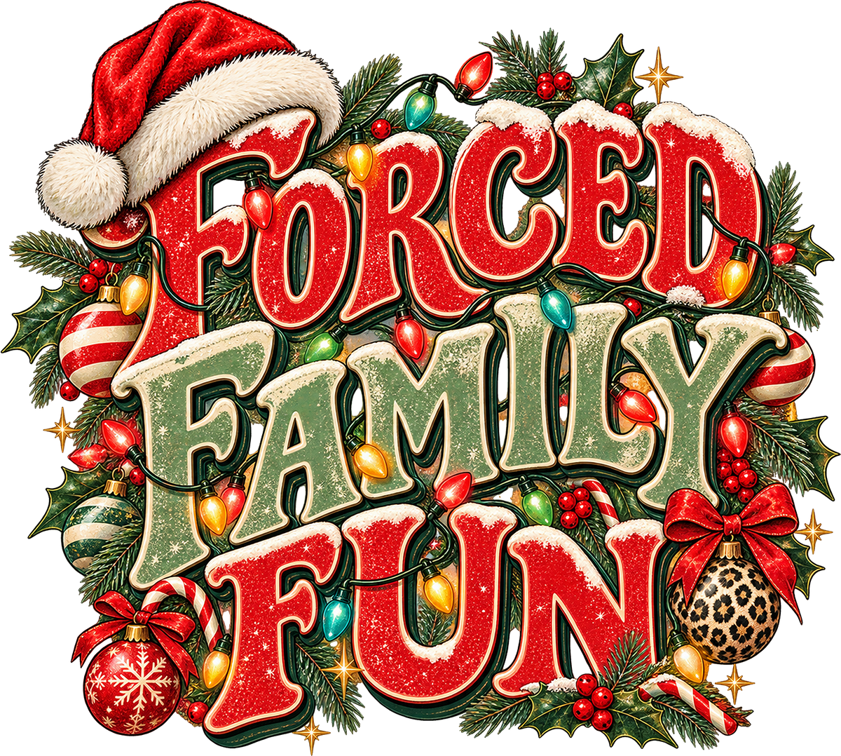 DTF Transfer - Xmas Forced Family Fun (CM-TX009)
