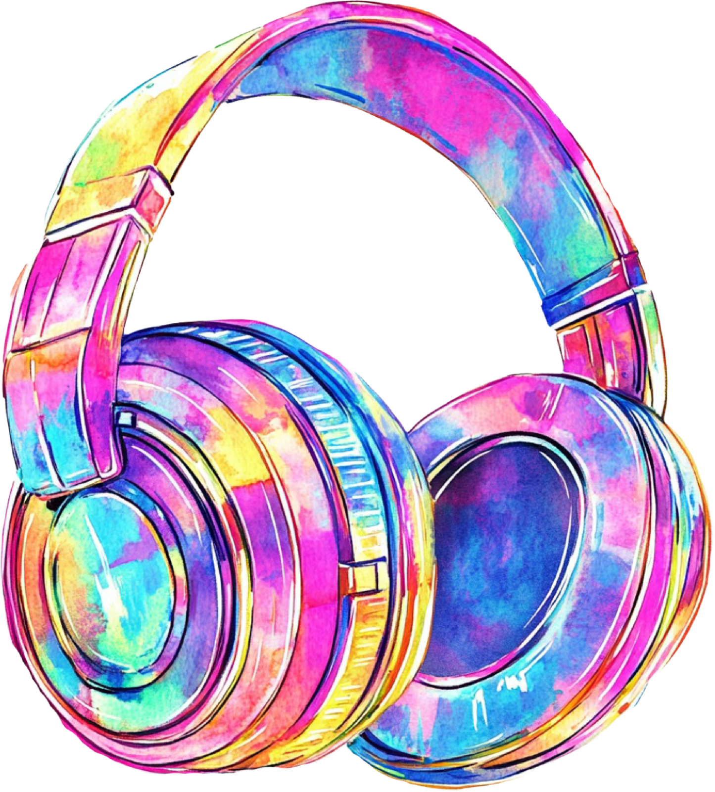 DTF Transfer – Watercolor Headphones Multi Sizes (RT-AC001)