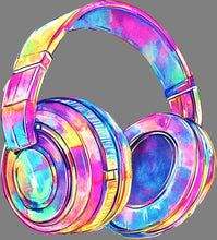 Load image into Gallery viewer, DTF Transfer – CM Watercolor Headphones Multi Sizes
