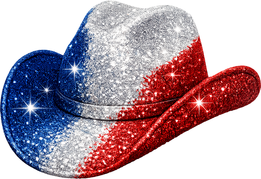 DTF Transfer – Patriotic Hat Glitter Multi Sizes (CO-HT001)