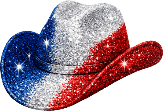 DTF Transfer – Patriotic Hat Glitter Multi Sizes (CO-HT001)