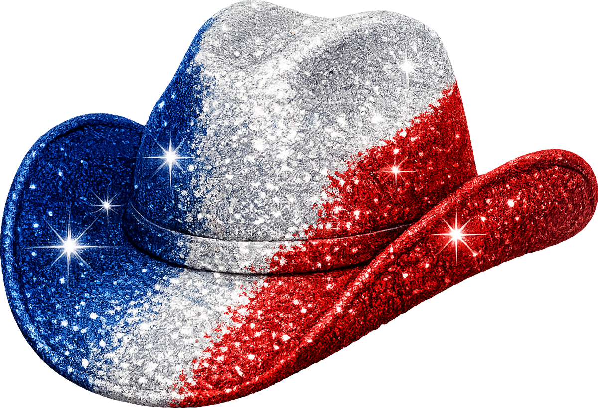 DTF Transfer – Patriotic Hat Glitter Multi Sizes (CO-HT001)