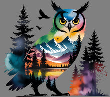 Load image into Gallery viewer, DTF Transfer – CP Owl Water Color Multi Sizes
