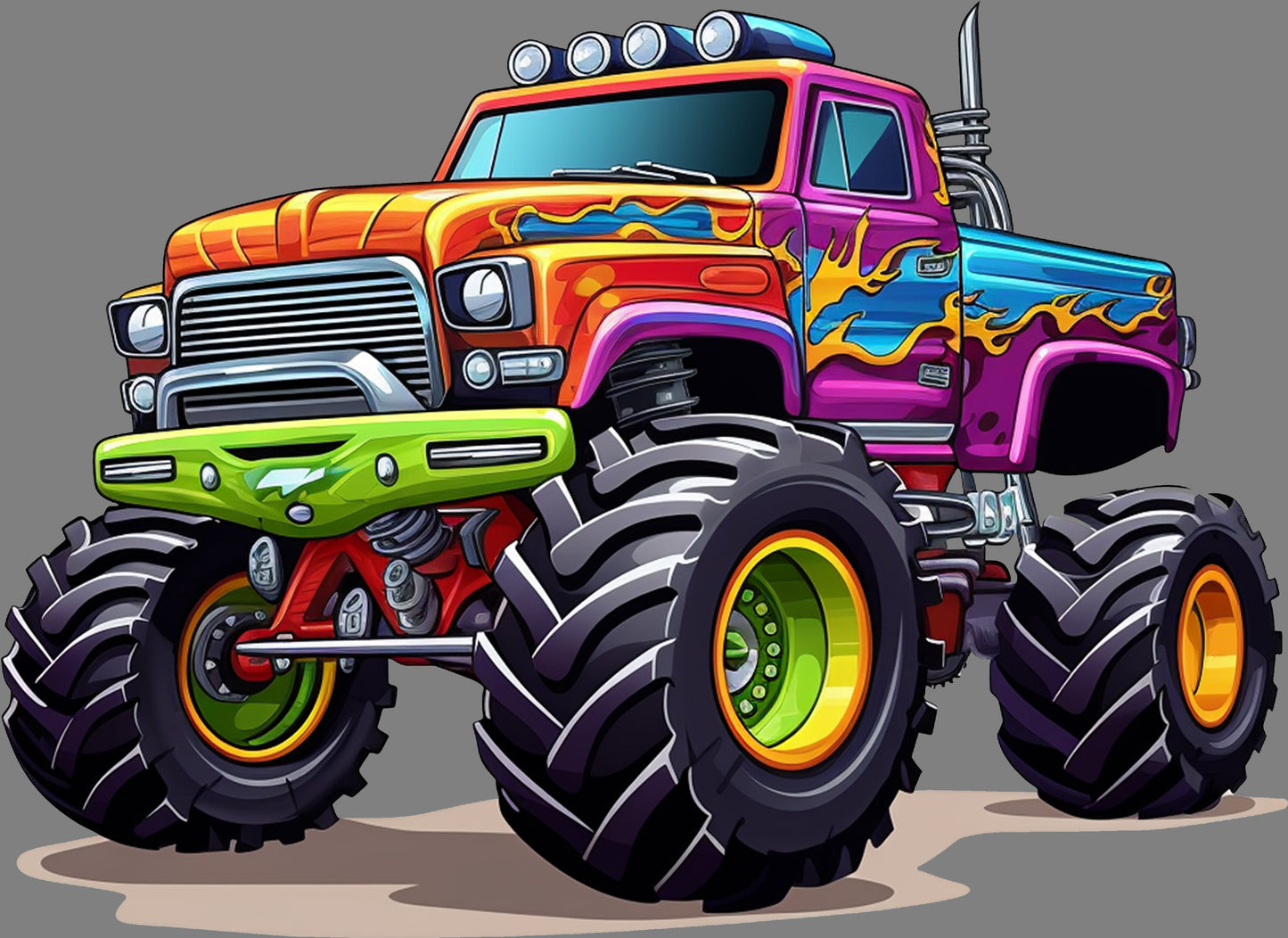 DTF Transfer – CQ Monster Truck Multi Sizes