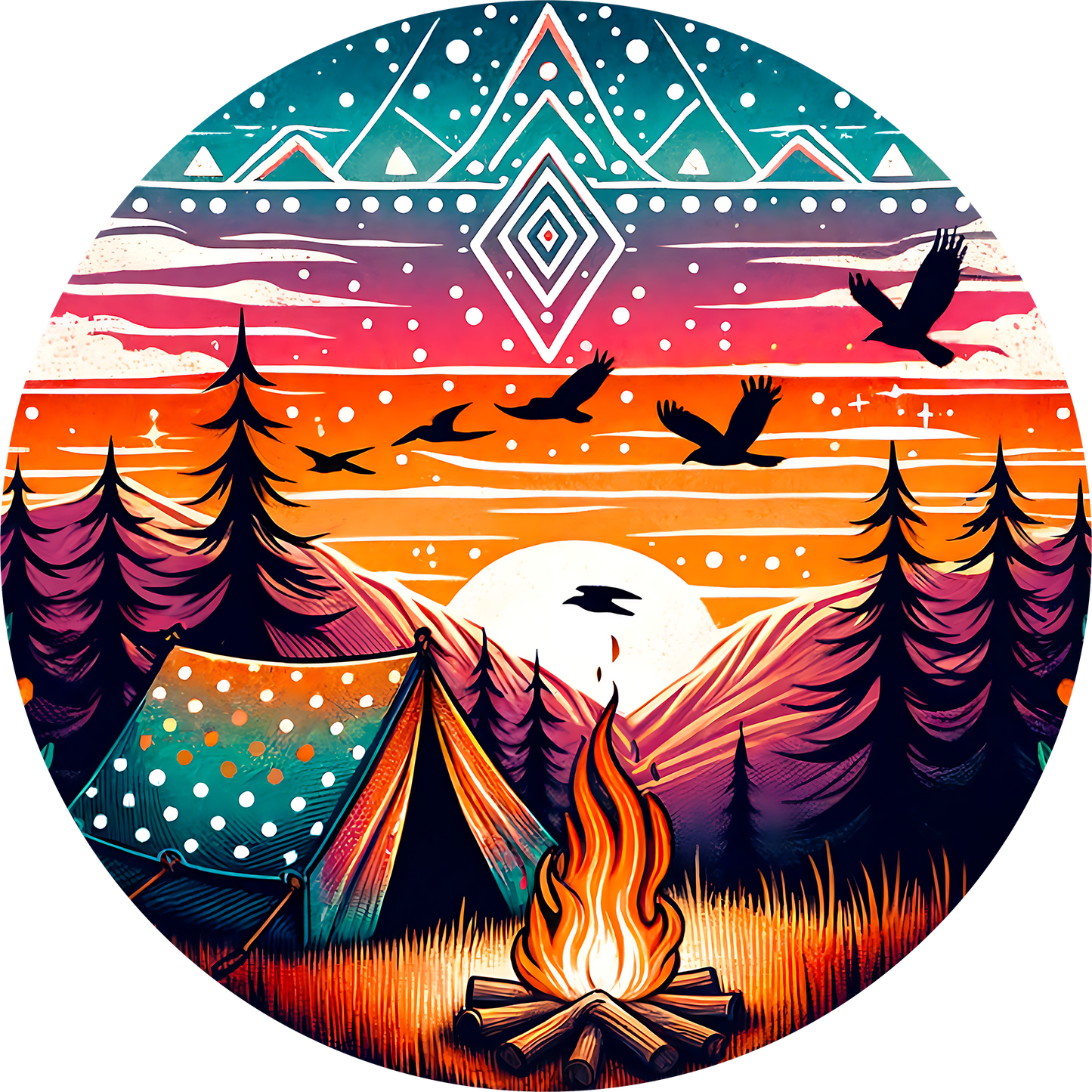DTF Transfer – CR Camping Scene Multi Sizes