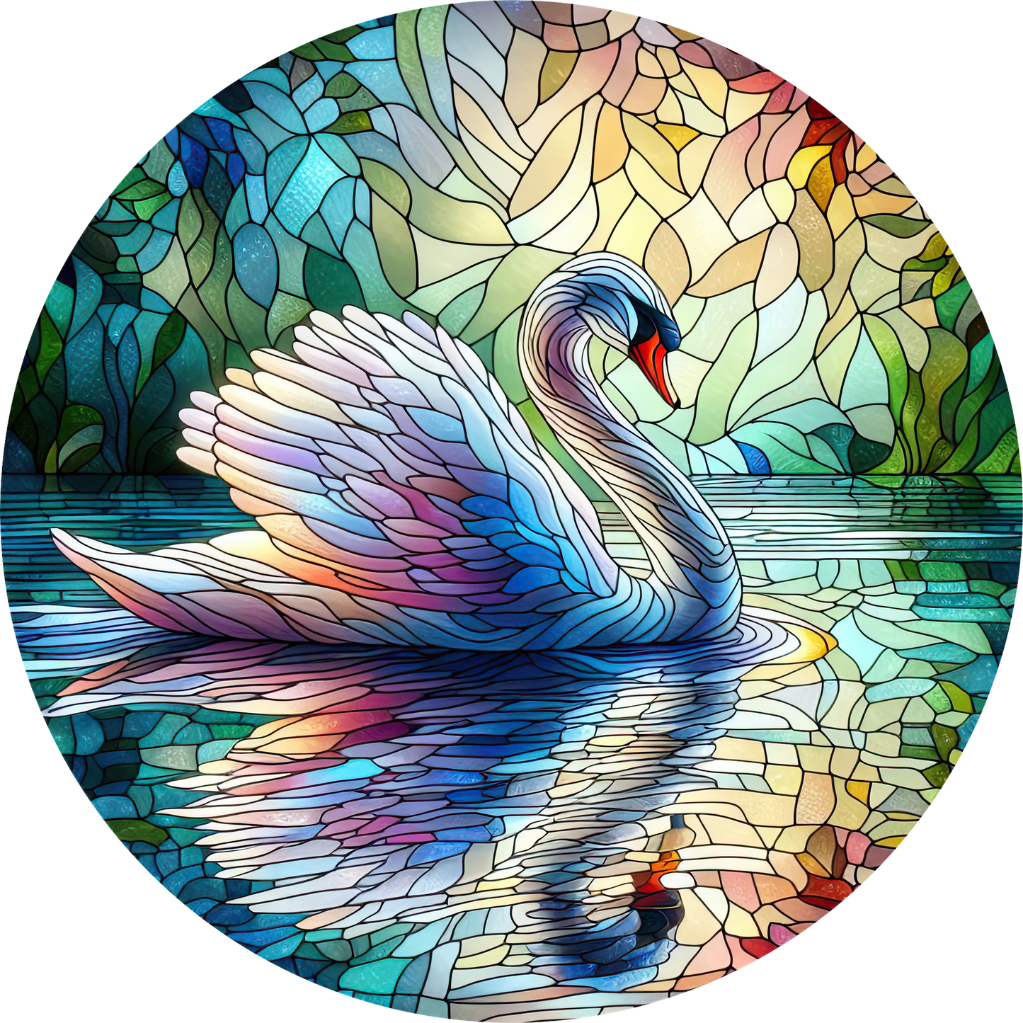 DTF Transfer – CT Glass Swan Multi Sizes