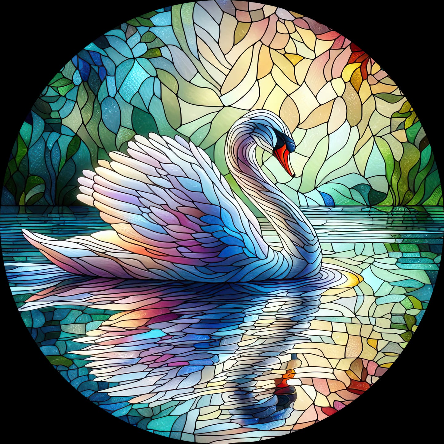 DTF Transfer – CT Glass Swan Multi Sizes