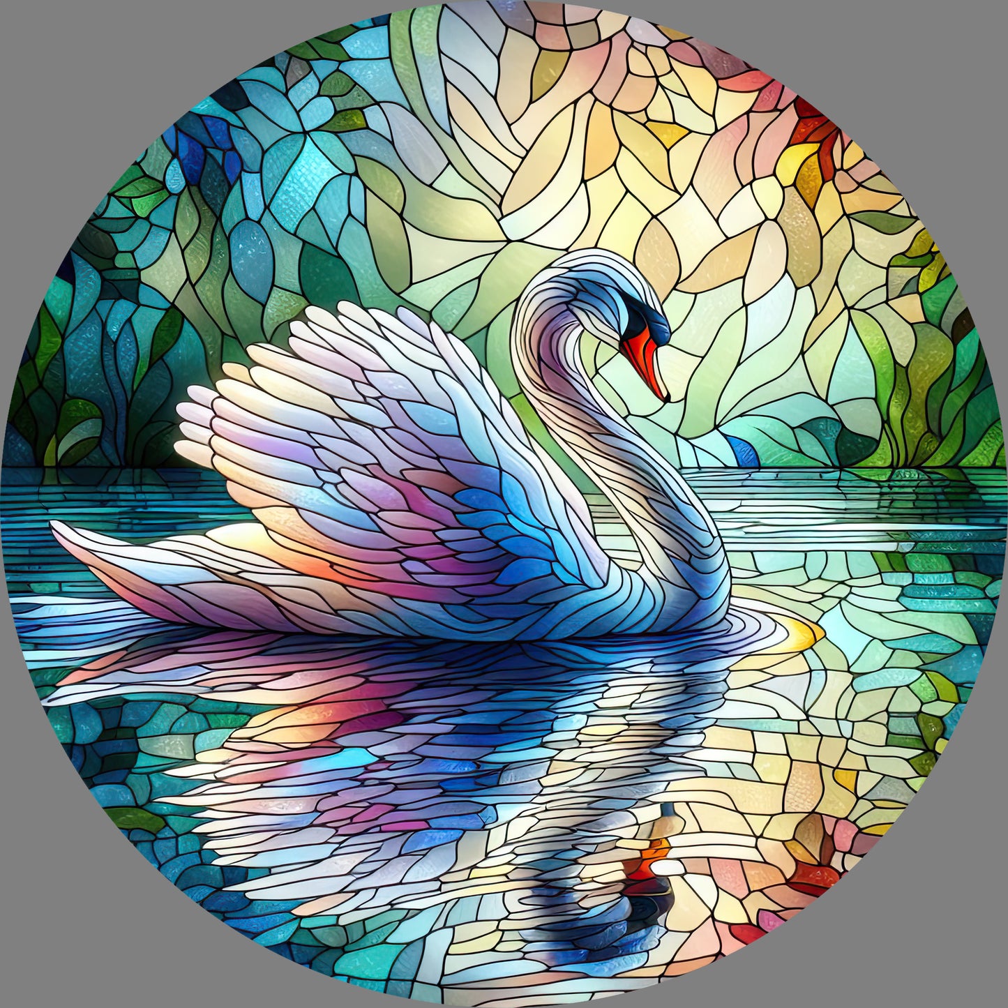DTF Transfer – CT Glass Swan Multi Sizes