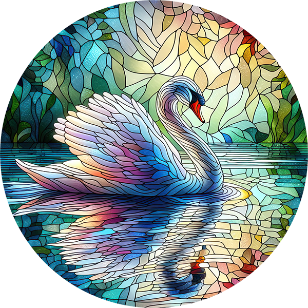 DTF Transfer – CT Glass Swan Multi Sizes