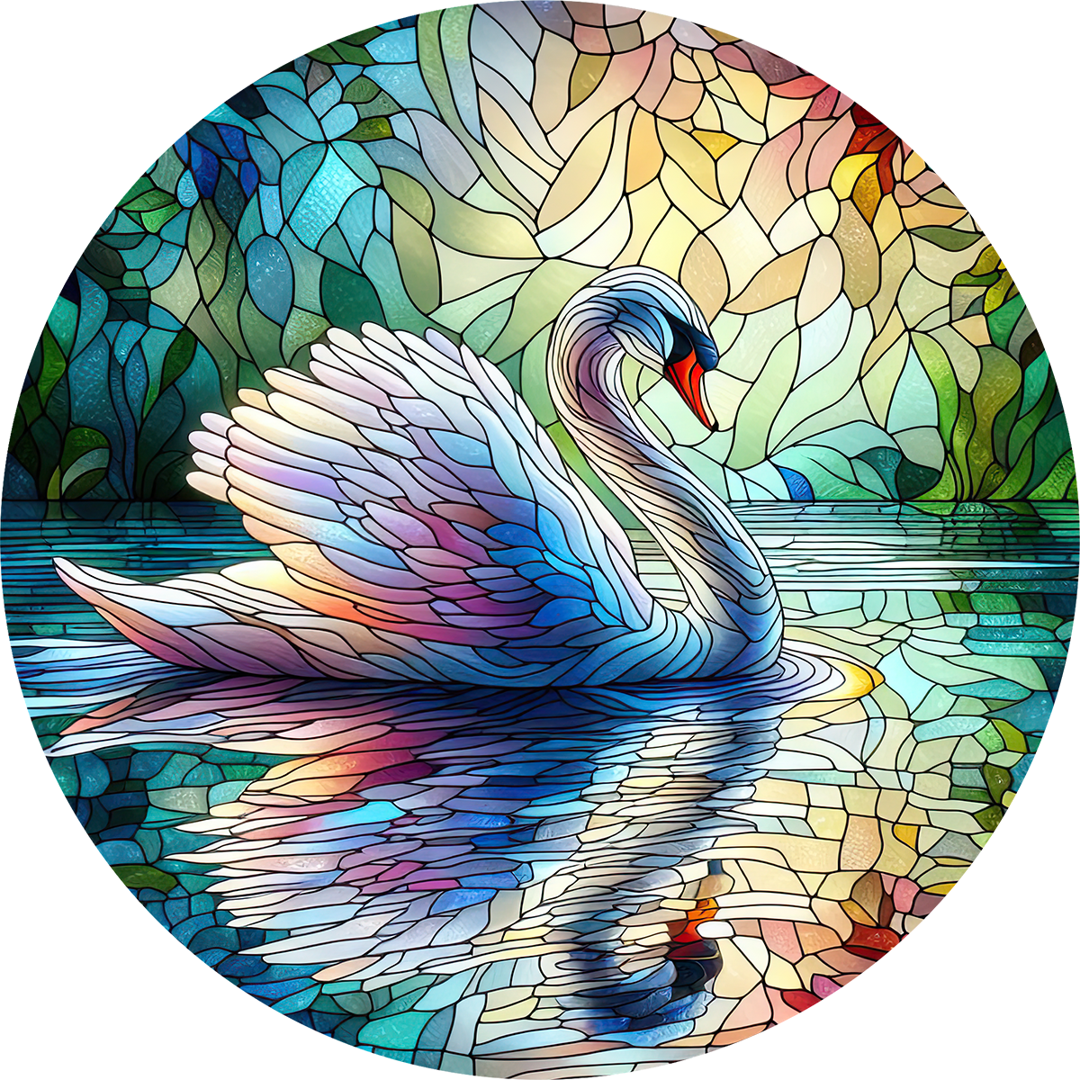DTF Transfer – CT Glass Swan Multi Sizes